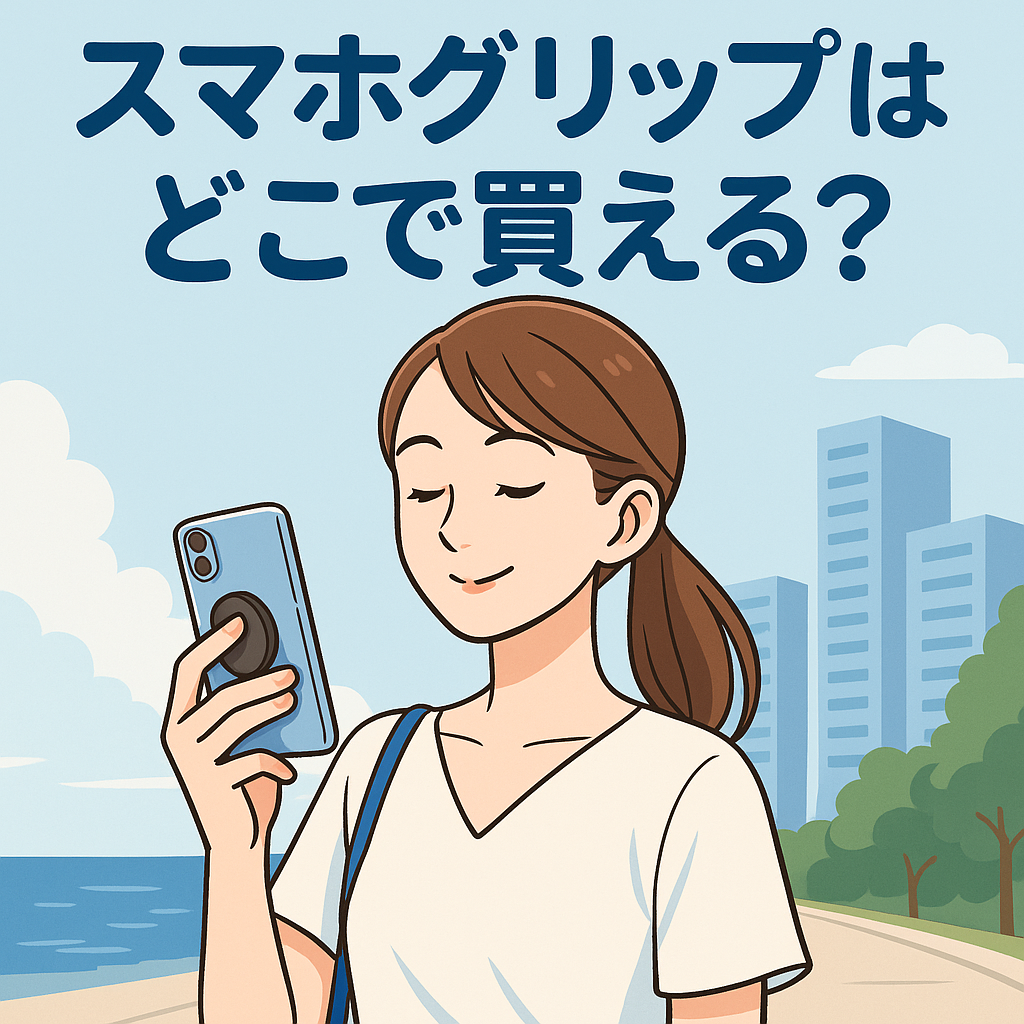 スマホグリップの購入場所を紹介するアイキャッチ画像