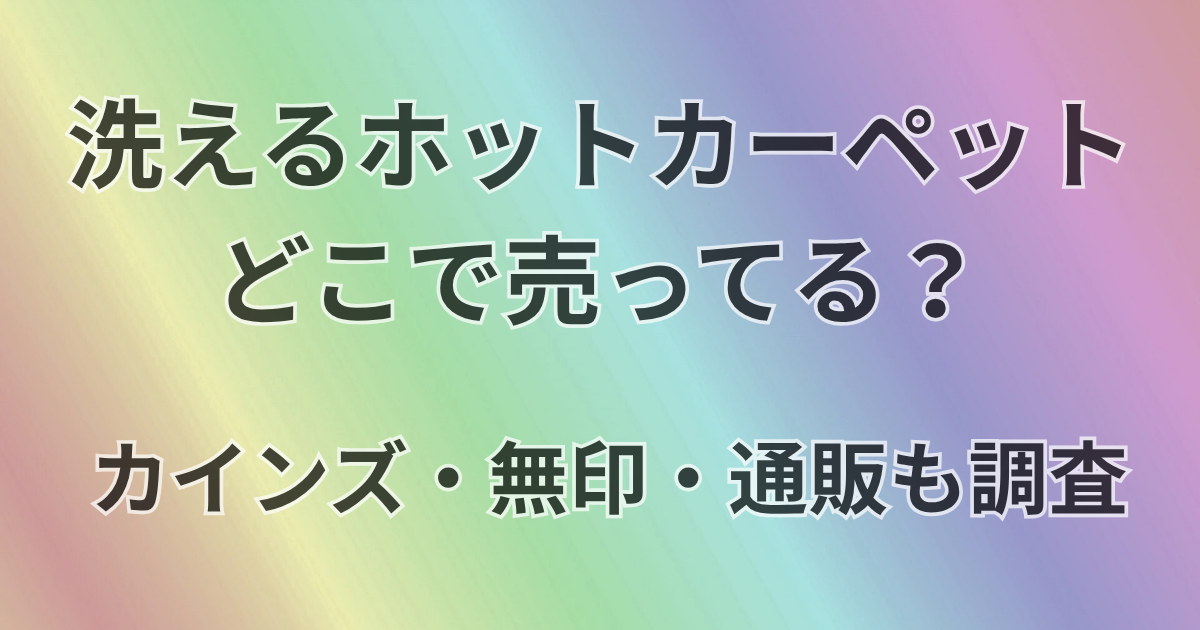 洗えるホットカーペットどこで売ってる？