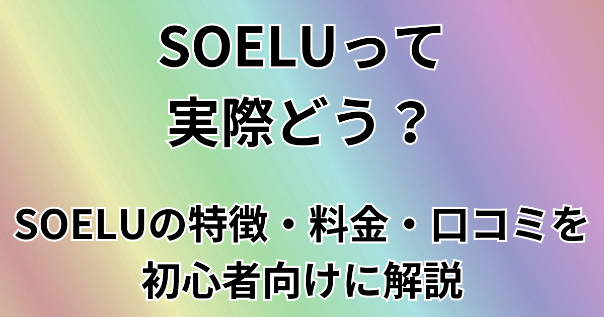 SOELUって実際どう？
